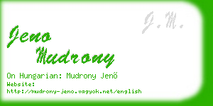 jeno mudrony business card
